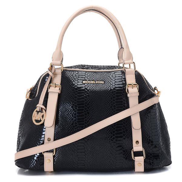 michael kors bedford extra large bowling satchel svart Brilliant q266g